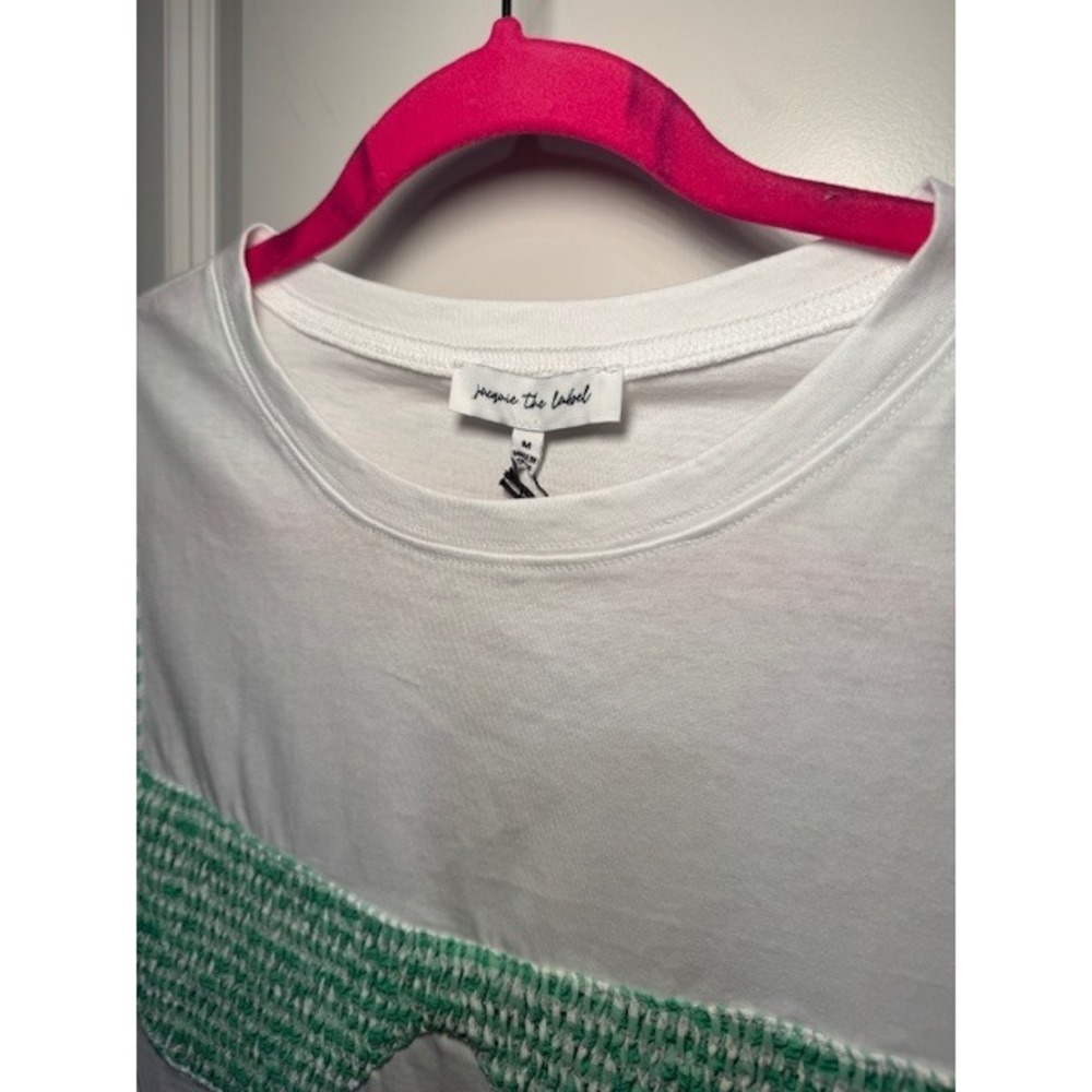 JACQUIE‎ THE LABEL - Natalia White and Green Gingham Bikini Top Tee - Picture 5 of 6